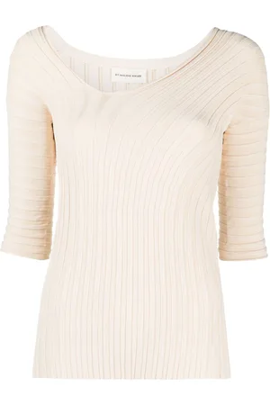 By Malene Birger Ribbed-knit asymmetric top