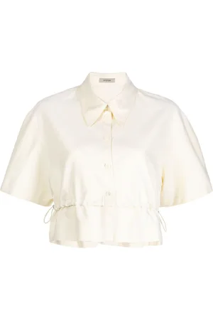 SYSTEM Drawstring short-sleeve cotton shirt