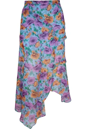 VERONICA BEARD Ženy S potiskem - Floral-print silk skirt