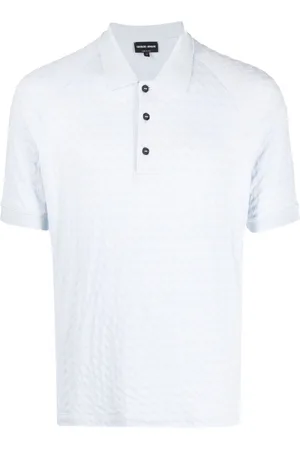 Giorgio Armani Chevron-knit polo shirt