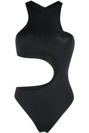 Pinko Cut-out logo-print swimsuit