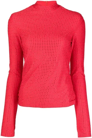 Salvatore Ferragamo Rhinestone-embellished long-sleeved top