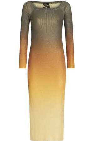 Etro Gradient-effect ribbed-knit dress