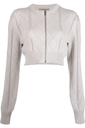 SYSTEM Argyle-knit cropped cardigan