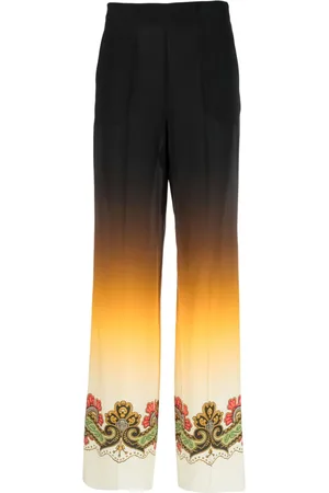 Etro Graphic-print straight-leg trousers