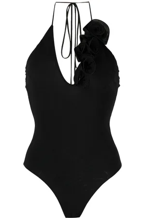 MAGDA BUTRYM Floral appliqué halter top