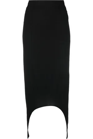 Patou Asymmetric high-waisted midi skirt