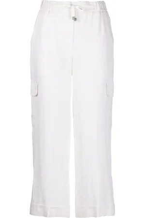 PESERICO SIGN High-waisted linen cropped trousers