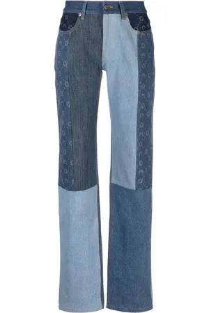 Marine Serre Straight-leg patchwork jeans