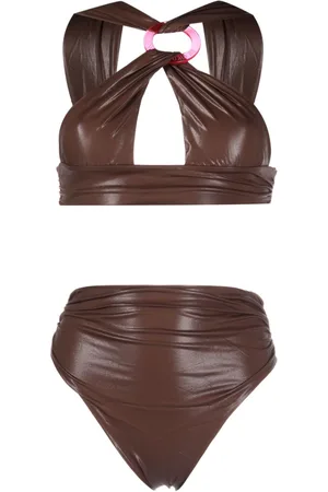 The Attico Faux-leather bikini set