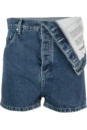 Y / PROJECT Foldover-waist denim shorts