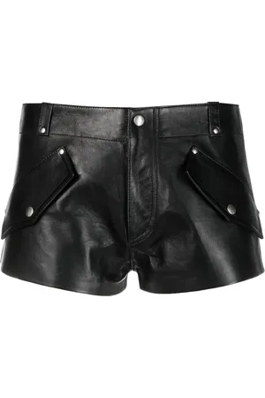Durazzi Milano Flap-detail mini leather shorts
