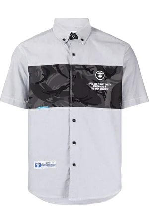A Bathing Ape Camouflage-print logo-patch shirt