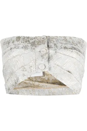 Serafini Jacquard bandeau crop top