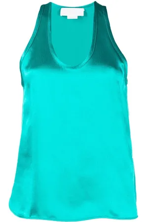 GENNY Satin scoop-neck tank top