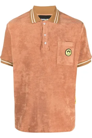 BARROW Towelling-finish logo-print polo shirt