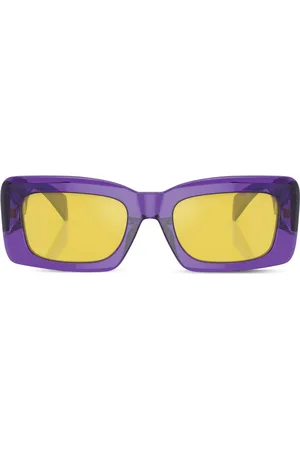 VERSACE Greca-detail rectangle-frame sunglasses