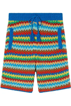 Alanui Over The Rainbow crochet-knit shorts