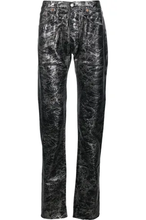 GALLERY DEPT. Abstract-print metallic straight-leg jeans