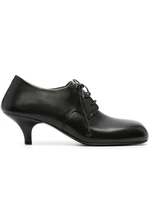 MARSÈLL Square-toe lace-up leather pumps