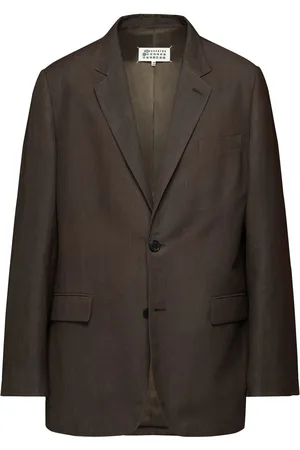Maison Margiela Single-breasted wool-linen blazer