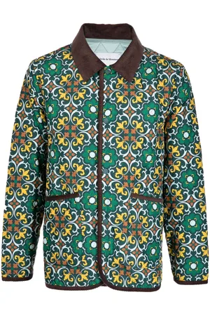 Drôle de Monsieur Geometric-print quilted jacket