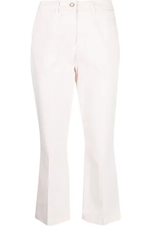 BRIGLIA Pressed-crease stretch flared trousers