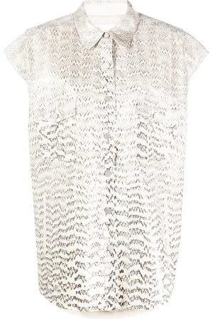 DROME Snakeskin-effect leather shirt