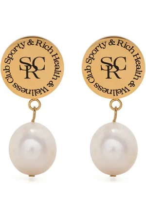 Sporty & Rich Logo-button -drop earrings