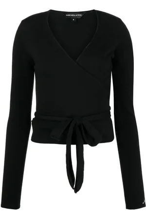Marchesa Notte Tie wrap long-sleeve top