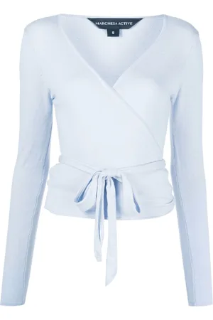 Marchesa Notte Tie wrap long-sleeve top