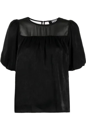DKNY Ruched-detail short-sleeves blouse