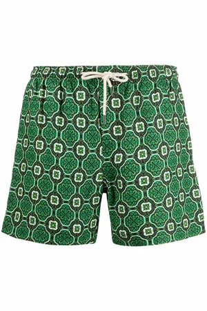 PENINSULA SWIMWEAR Geometric-print drawstring-waist swim shorts