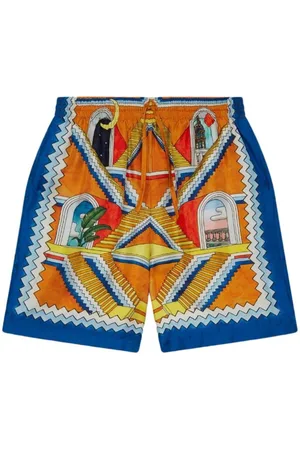 Casablanca Escalier Infini silk shorts