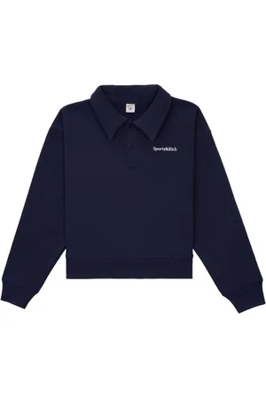 Sporty & Rich Embroidered-logo polo sweatshirt