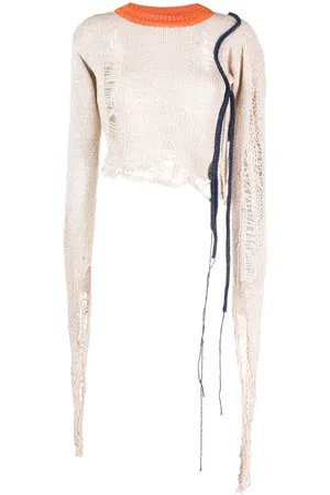 OTTOLINGER Distressed-finish cropped jumper