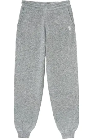 Sporty & Rich Embroidered-logo cashmere track pants