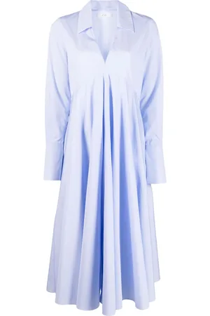 CO V-neck poplin midi dress