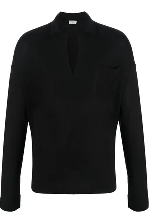 Saint Laurent V-neck long-sleeve sweatshirt