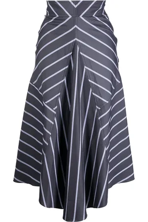 Paul Smith Ženy Midi - Striped asymmetric midi skirt