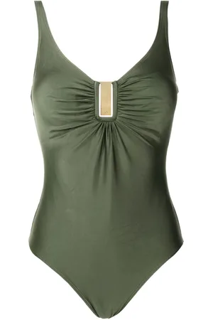 Lygia & Nanny Mirassol Liso logo-plaque ruched swimsuit