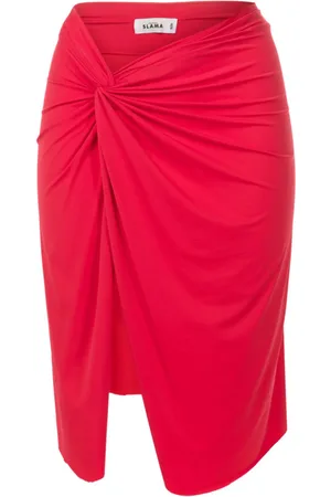 AMIR SLAMA Asymmetric gathered-detail skirt