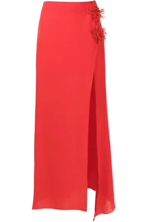 AMIR SLAMA Floral-appliqué maxi skirt
