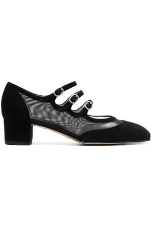 Carel Mesh-panelled suede pumps