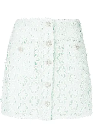 Self-Portrait Daisy lace-detail miniskirt