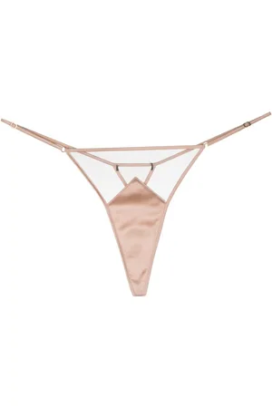 Kiki de Montparnasse Tulle-panel silk G-string