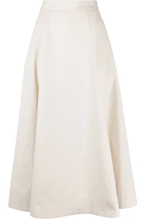 LORENA ANTONIAZZI Pleated cotton midi skirt
