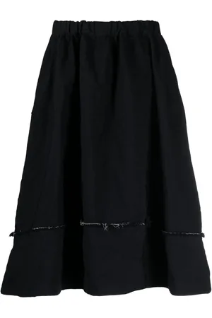 Comme des Garçons Frayed elasticated-waist midi skirt