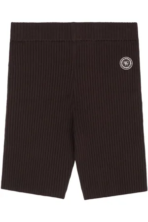 Sporty & Rich Logo-patch ribbed biker shorts
