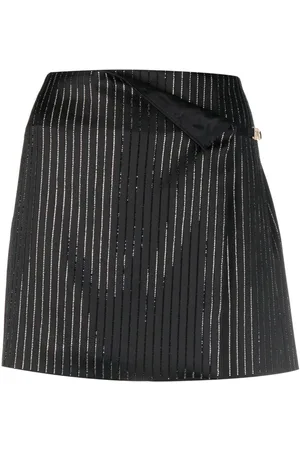 GCDS Logo Clip Pinstrip rhinestone-embellished skirt